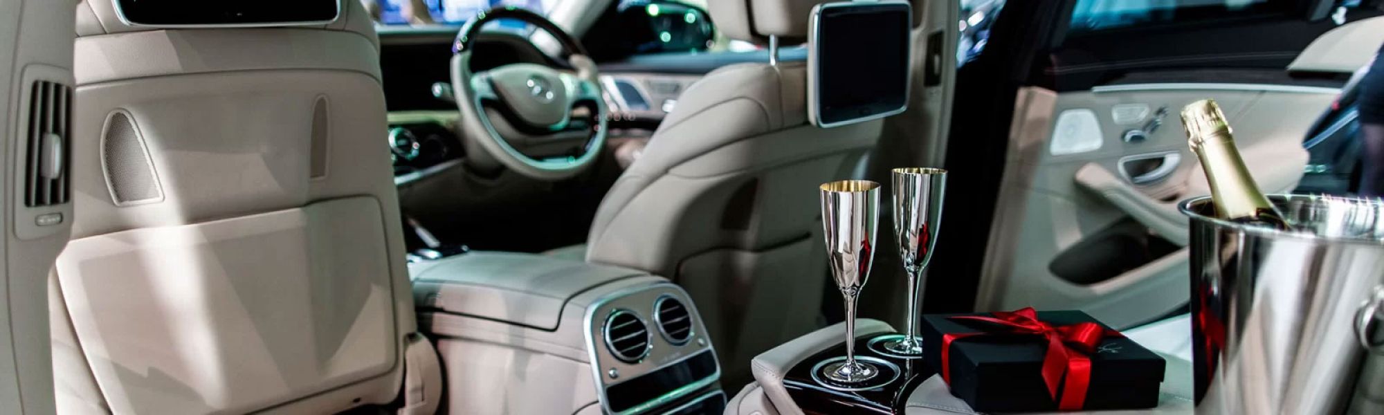Inside Chauffeur car at Marshall Chauffers